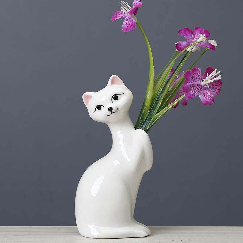 Creative Nordic Ceramic Vase Ornament Living Room Home Decoration Desktop Mini Flower Dryer