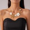 Drip Oil Trendy Floral Necklace Vintage Women Pendant Necklace Flower Collarbone Chain  Daily Wear