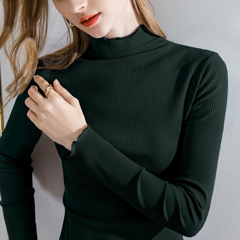 Bottom Shirt Women's Semi-turtleneck New Women's Clothing Age-reducing Autumn and Winter Inner Waist Top