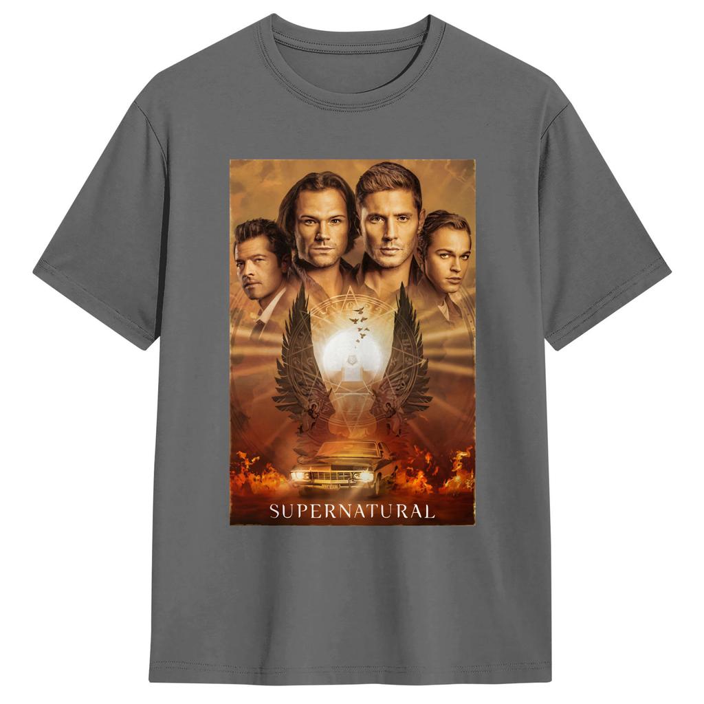 Mens TShirts Impala Supernatural Season Funny 100 Cotton Tee Shirt Short Sleeve T Shirts Round Neck Clothing Plus Size