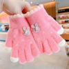 Cute Rabbit Kids Gloves Winter Warm Children Split Finger Mittens 1-6year Boy Girl Hand Covers Baby Knit Glove Outdoor Handguard