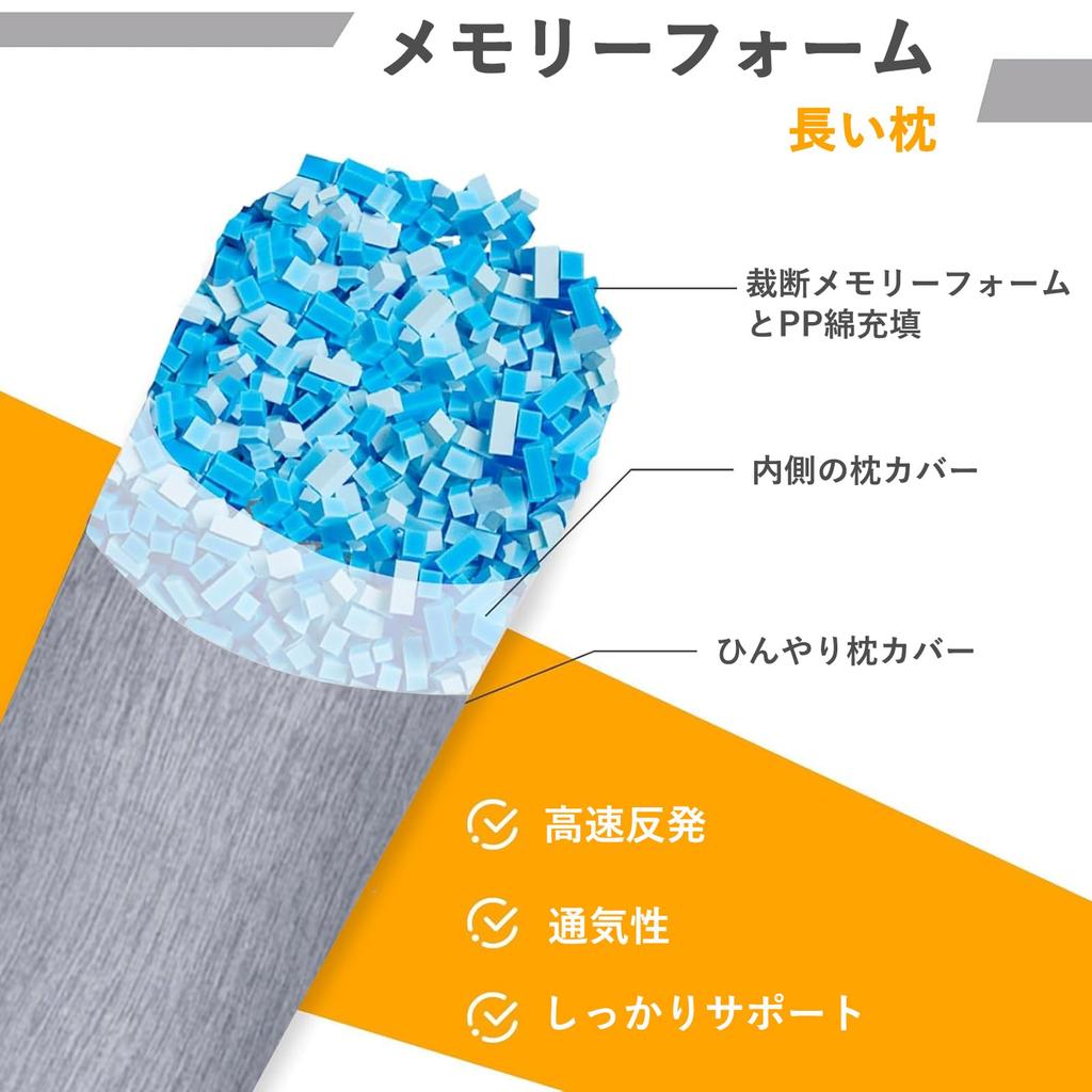 MIDDLE ONE Body Cool to the x inches x 20 Filled with Cut Memory Foam and PP Large Cylindrical Long Cushion x inches x 20 Pillow, Touch,