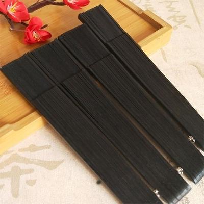 DIY Black Silk Folding Fan Dance Props Home Ornament Chinese Style Folded Fan Party Decoration Desktop Embellishment