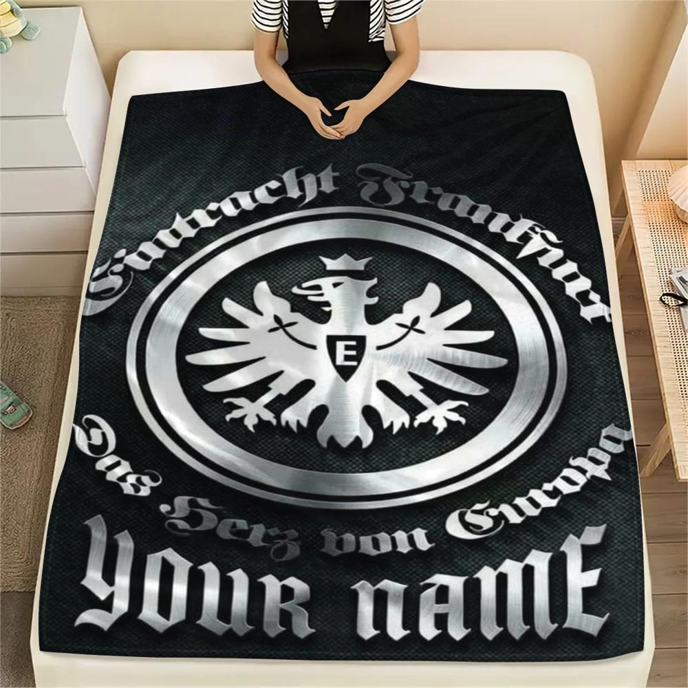 1 Stück Personalisierte Eintracht Frankfurt Muster Flanell Decke Geeignet für Alle Jahreszeiten für Heimdekoration Wärme und Komfort Geschenke Feiertagsgeschenk