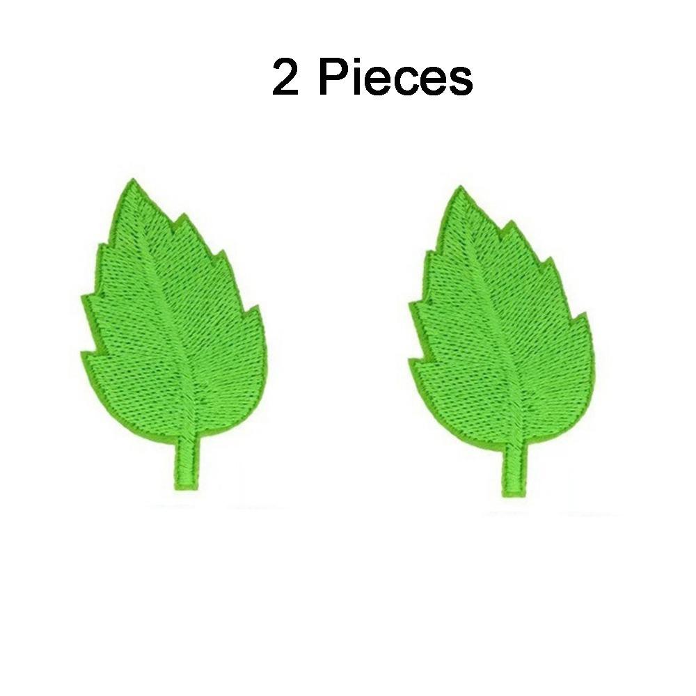 2PCS Lifelike Leaf Embroidery Parches Adhesive Iron On Embroidery Leaf Stickers No Sewing Needed Hole Repair Maple Patches