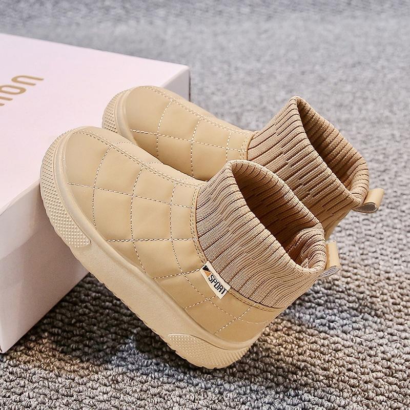 Children's Velvet Cotton Shoes 2025 Winter New Girls Socks Boots Boys Cotton Boots Warm Girls Thickened Snow Boots