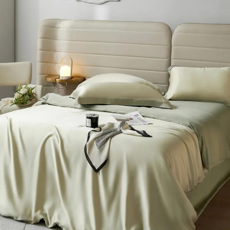 Queen Size Soft Silky Skin Friendl Sleeping Naked Lyocell Bedding Set  Duvet Cover Set Bed Sheet Pillowcases