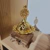 Golden Hollow Middle Eastern Incense Burner - Metal Aroma Cone Sandalwood Holder