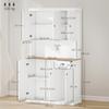 Country-Style Wooden Kitchen Pantry Cabinet with Cabinets and Drawer. 101x39x180cm. White