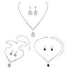 1 set Set de bijuterii pentru femei, colier cu strass, cercei, bal, nunta, mireasă, cercei cu picătură de apă, ocazii formale, bijuterii pentru gât