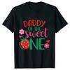 Sweet One Strawberry Birthday T-shirts Family Matching Graphic Y2k Tops Casual Short Sleeve Bir