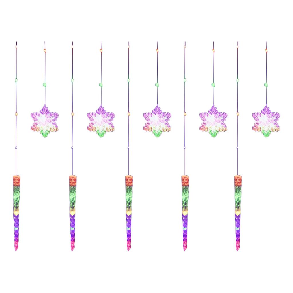 Christmas Snowflake Icicle Lights Waterproof Curtain Lights with 8 Modes Snowflake Lights for Eaves Garden Yard