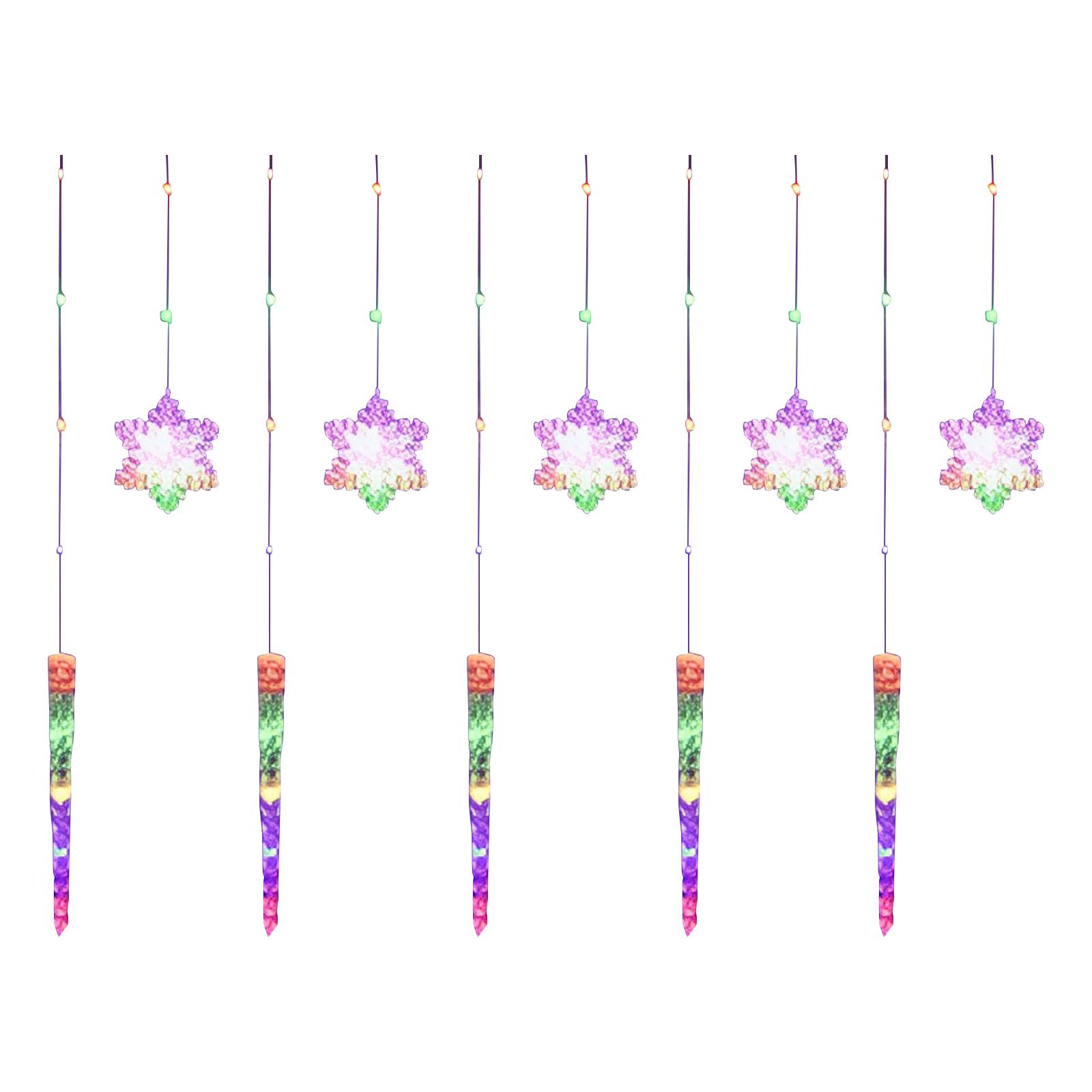 

Christmas Snowflake Icicle Lights Waterproof Curtain Lights with 8 Modes String Lights for Eaves Garden Yard