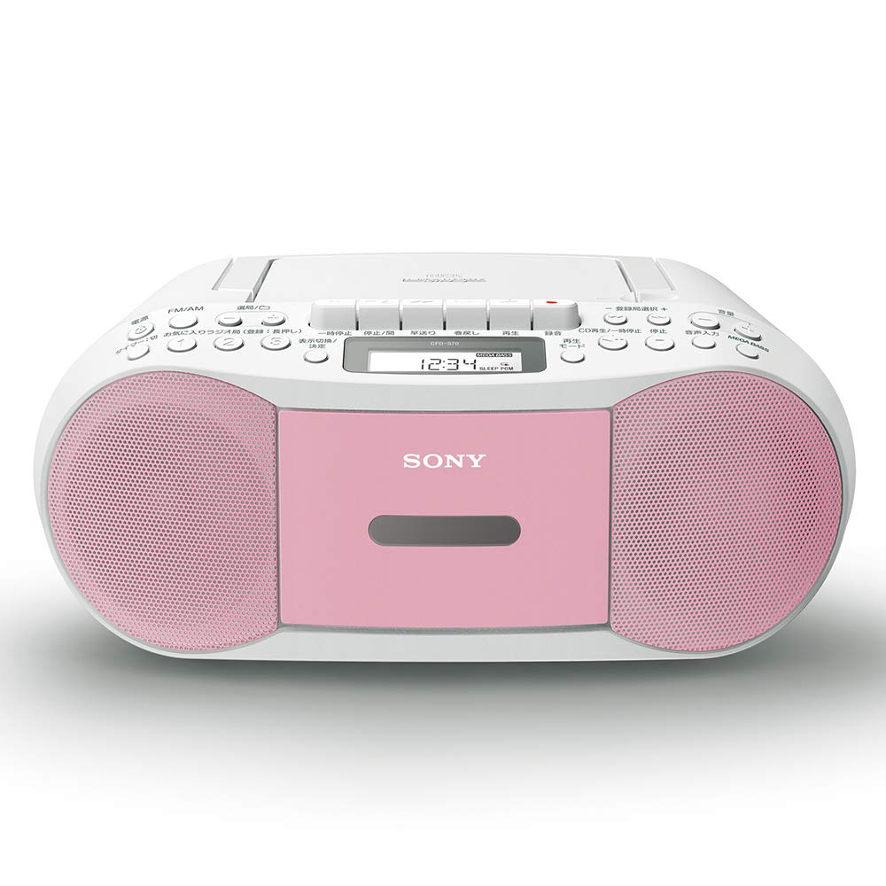 Sony CD Radio Cassette Recorder FM Recording Pink P CFD-S70 FM/AM/Wide compatible, function, CFD-S70