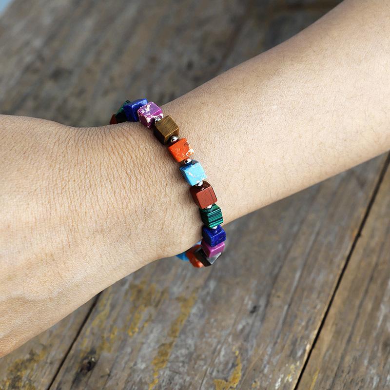 Holiday Wind 1 Color Chakra Natural Stone Handmade Beaded Bracelet Hot Sale Couple Friendship Bracelet Jewelry