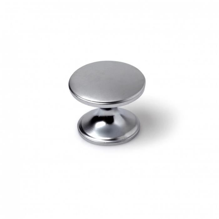 Møbelknapper - Rund - Zamak - Modell Antik - Matt finish - Hvit
