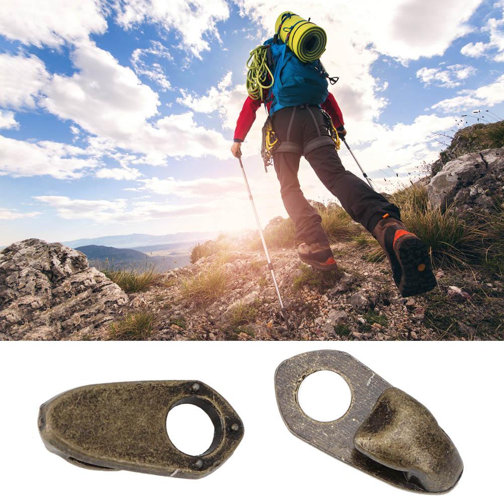 20Set Alloy Boot Lace Hooks Lace Fittings with Rivets for RepairCampHikeClimb Accessories(#7