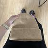 Hat women's autumn and winter wool hat trendy plain cold hat pullover hat solid color versatile knitted hat confinement hat