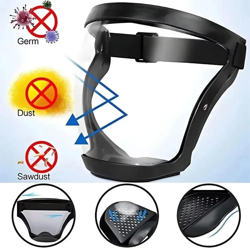 Work Protection Mask Transparent Facial Protector Face FaceMask Protective Outdoor Heating Home Kitchen Tools Full Face Mask