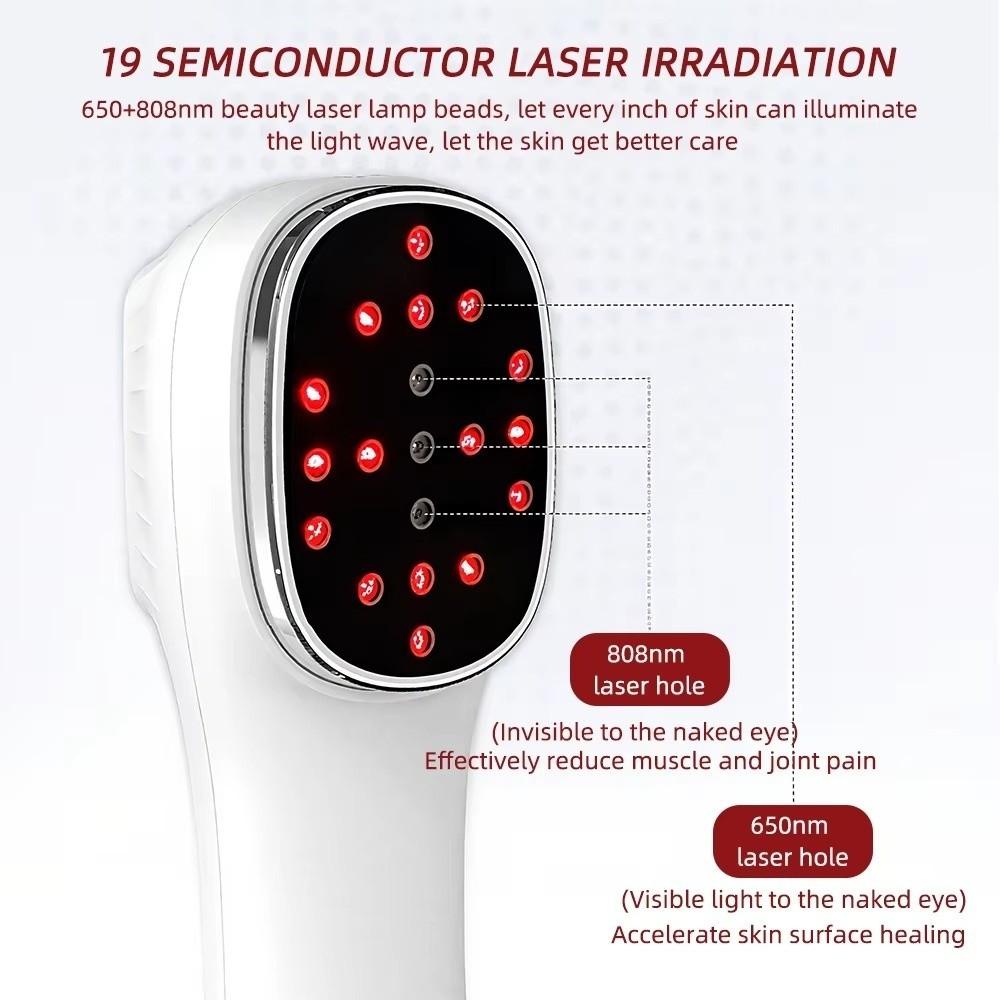 Plastic Red Light Therapy Device 650nm+808nm Facial Skincare Infrared Beauty Device Handheld Laser Therapy Device Health Care