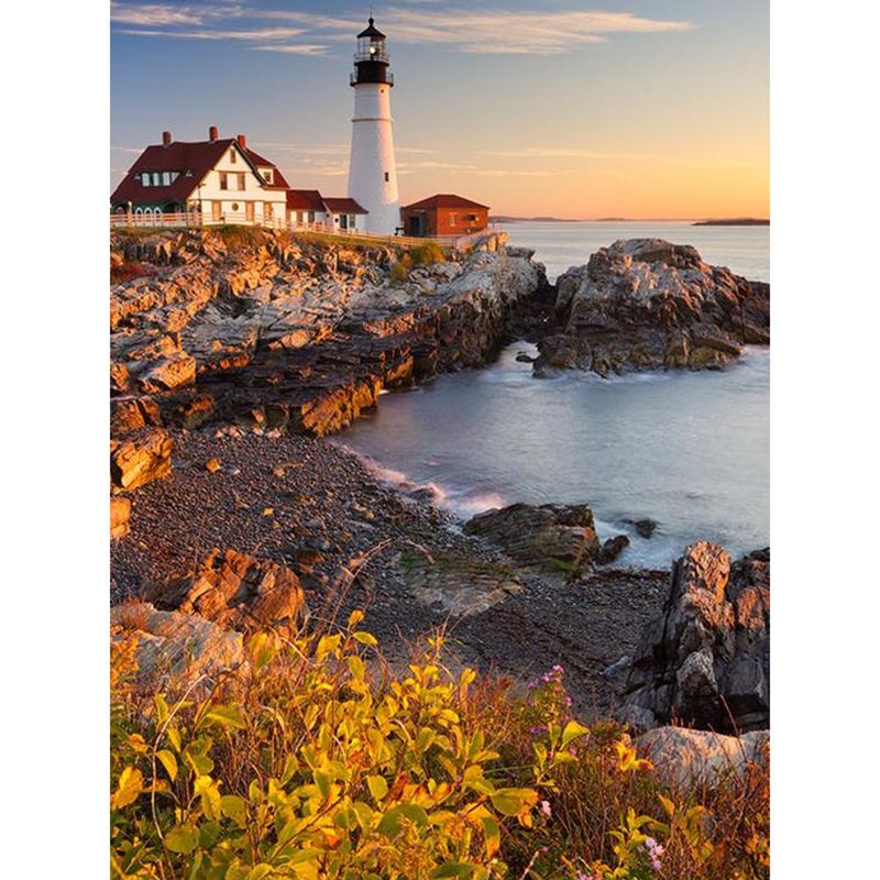 DIY Lighthouse 5D Diamond Painting Full Round Drill Seaside Diamond Embroidery Cross Stitch Mosaic Kits Wall Art Home Decor