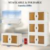 Medium Foldable Plastic Storage Bins Stackable Boxes with Wheels Lids Clear Doors Portable Organizer Home Office Dorm Room