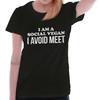 I Am A Social Vegan I Avoid Meet Funny Pun Womens Top Junior Graphic Tee