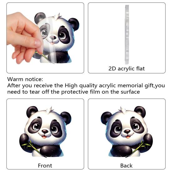 2025 Christmas Panda Advent Calendar Cartoon 2D Acrylic Panda Pendant Countdown Calendar Multifunctional Home Decorations