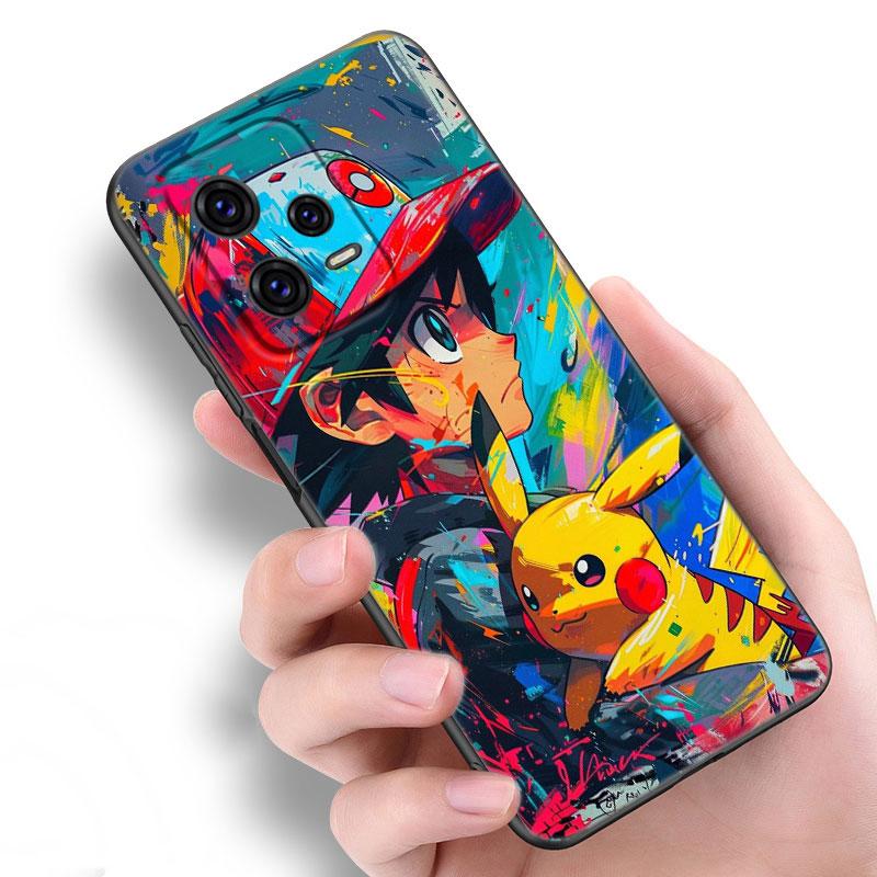 

Милый черный силиконовый чехол для телефона P-Pikachu для Xiaomi Redmi Note 9 10 11 11S 11T 12 13 Pro 5G Plus 9S 10S 12S Redmi Note 10 Pro