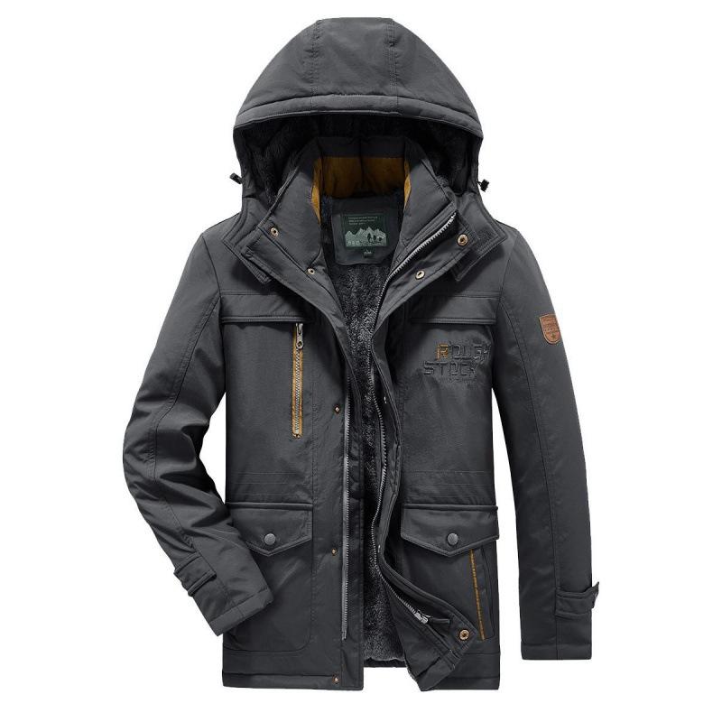 Men's Winter Loose Casual Coat Cold Resistant Medium Long Cotton Jacket