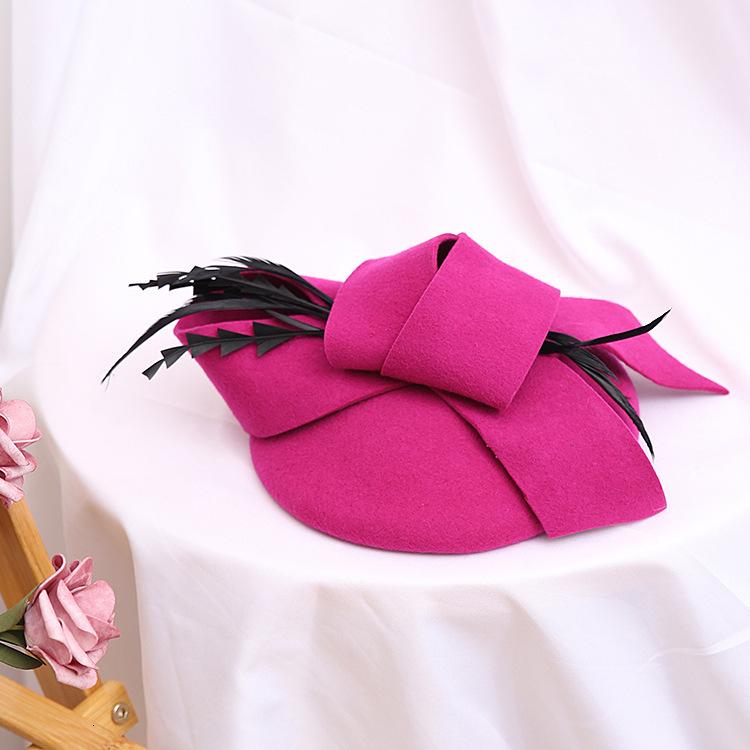 Hochzeit Frau Hut Fascinators Pillbox Hut mit Feder 100 % australische Wollfilz Kirchenhüte Cocktail Bankett Fedoras Cap