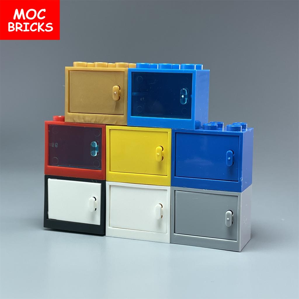 MOC Blocks Box Cupboard Container 2x3x2 Cabinets Assembles Particles 4532 4533 City House Construction Bricks Parts