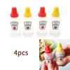 4Pcs 25Ml Mini Tomato Ketchup Bottle Portable Sauce Salad Dressing Container