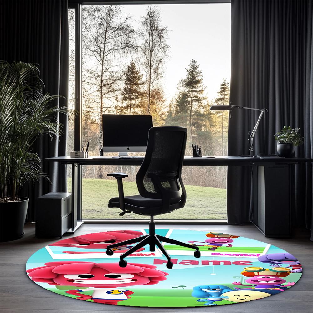 Custom Name Jelly Jamm Printed Round Rug Carpet Chair Rug Area Rug Entryway Doormats,for Office Chair Living Room Bedroom Kitchen Room.