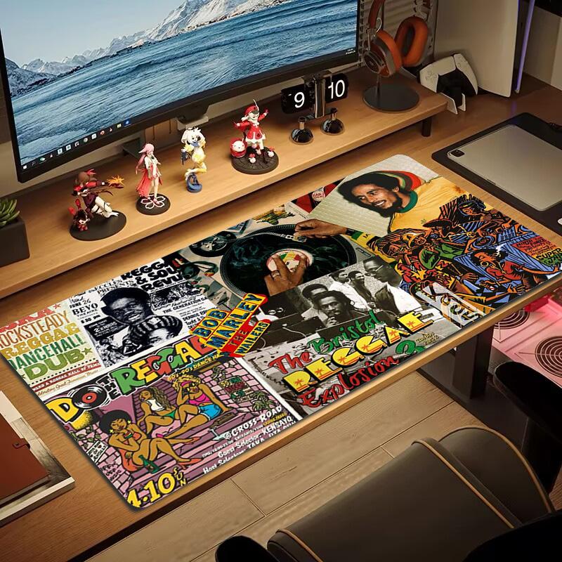 Bob Marley Color Mouse Pad Large Gaming Table Cushion Non-slip Laptop Tablet Big Mousepad XXL Mat Mini PC Playmat With Lock edge