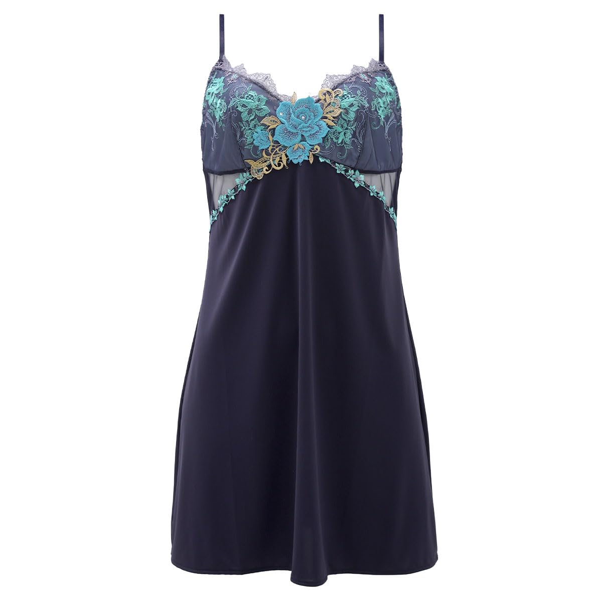 

Himiko 029 Series Slip Long Camisole Lingerie (Navy, M)