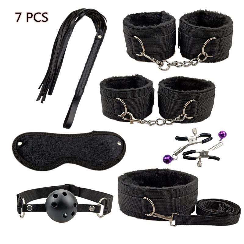 BDSM Kit Sex Toys For Men Erotic Handcuffs Whip Sextoy Anal Plug Vibrator Bdsm Sex Bondage Set Adult Toys Sm Products Sex