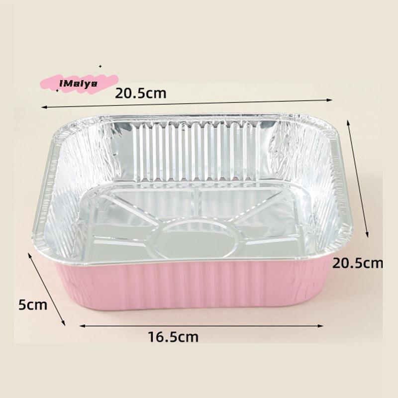 M-10Set Loaf Pans With Lids And Spoons Non-Stick Square Aluminum Foil Baking Pan Bread Container Heat-Resistant Cake Pans