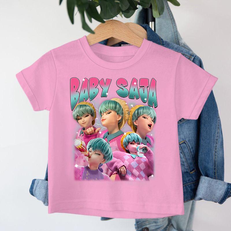 Neu 2026 KPop Dämonenjäger Saja Boys Cartoon Jungen T-Shirt Rundhals Print Mode Lässiges Top Kinder T-Shirt Kinderkleidung