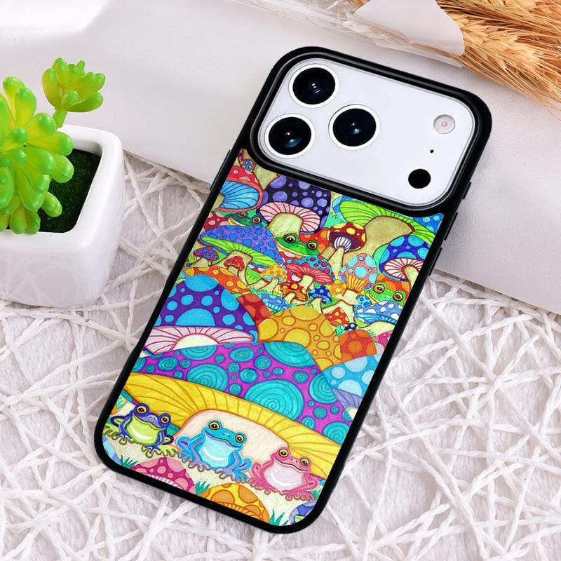 

Hippie Mushroom Frog shrooms soft Phone Case for iPhone 17 Air 16 15 11 12 14 13 Pro Max Shockproof Cover iPhone 11 Pro Max