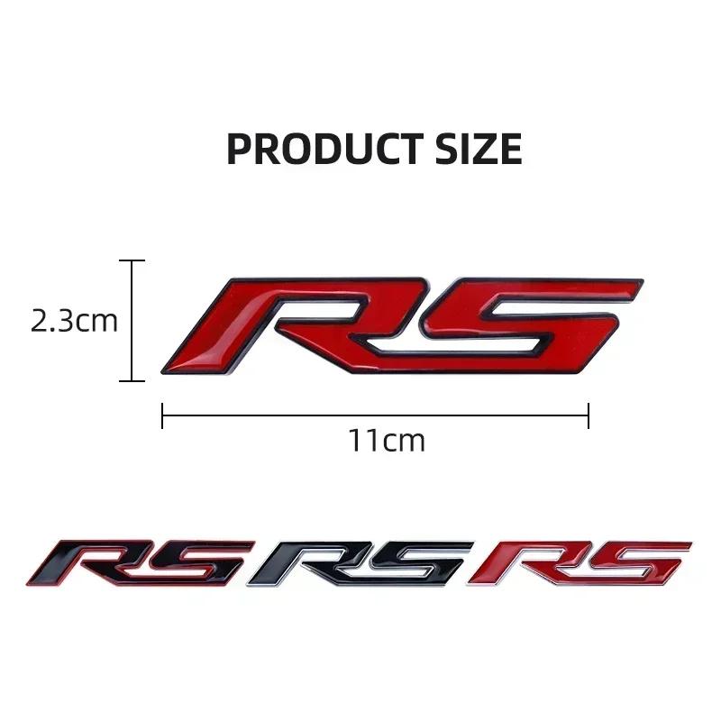 3D Metal Red Black Logo RS Emblem Letters Car Badge Trunk Decal For Chevrolet Chevy Blazer Onix Sonic RS Stikcer Accessories CI5
