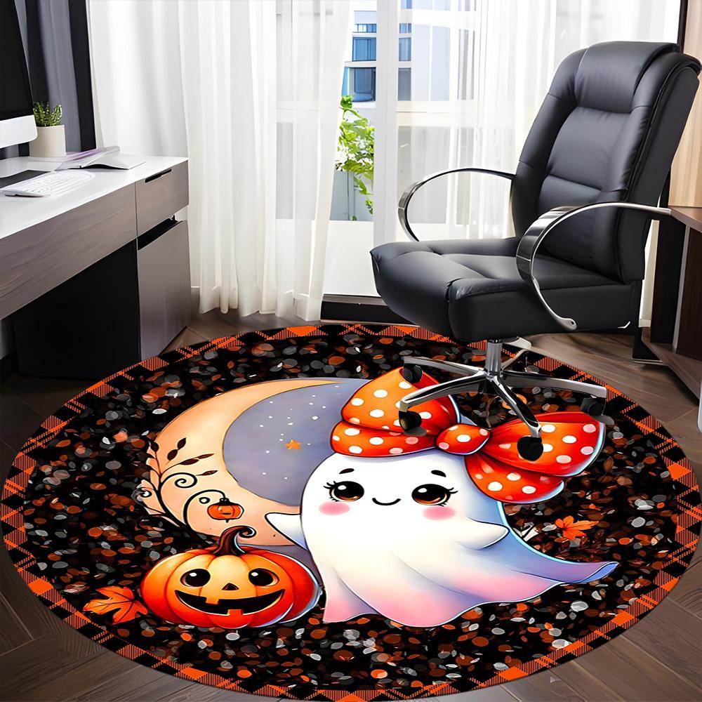 1pc Halloween Ghost Chair Carpet for Office Non-Slip, Lightweight, Machine Washable Rug for Office, Room - Holiday Decoryy251016004