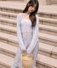 Lora Lora Sheer Embroidery Bustier Onepiece Blue