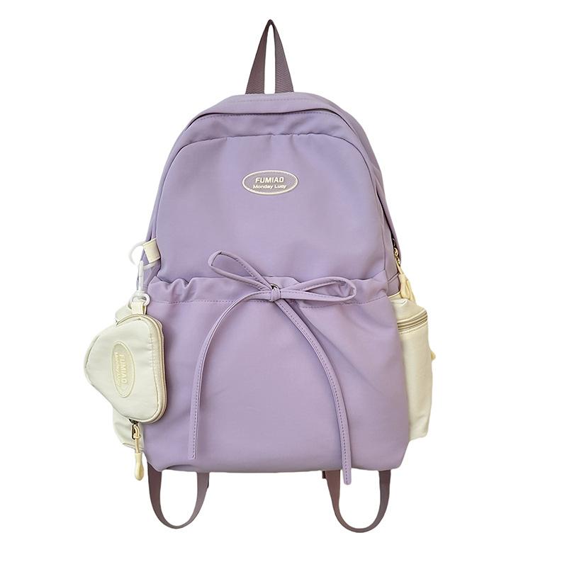 Girls Backpack College Student Versatile Campus Style Double Shoulder Bag Travel Pack Durable Lightweight Fashionable Backpack