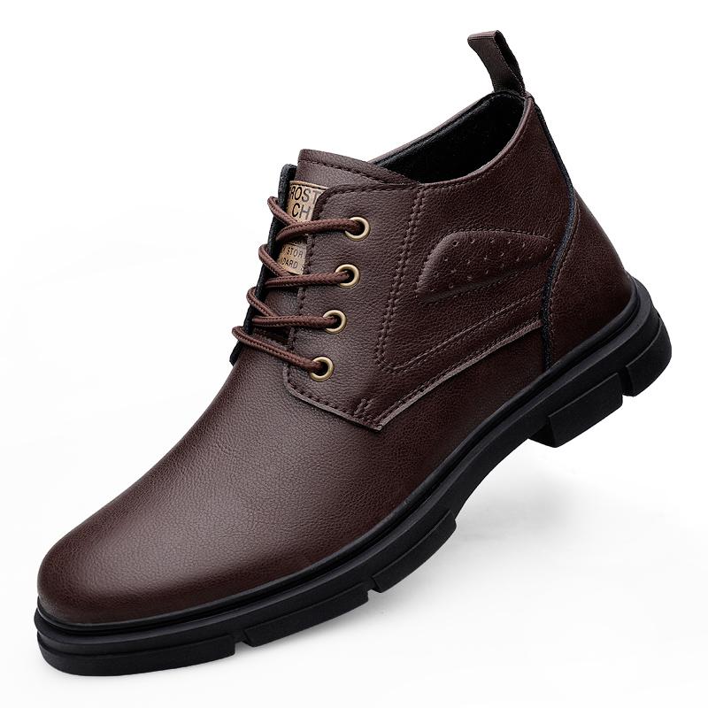 Winter Boots Men Sneakers Genuine Leather Warm Fur Ankle Boots Casual Shoes Men's Ankle Boots Cowboy Tooling