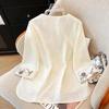 Modern Chinese Oblique Collar Jacquard Embroidered Women's Seven-Sleeve Shirt - Loose, Versatile Fit