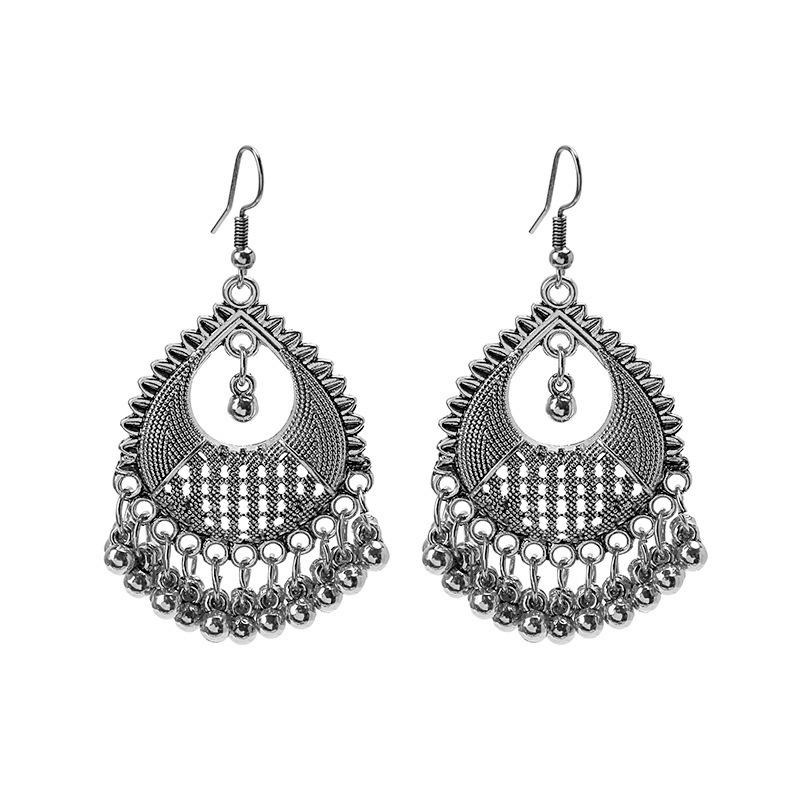 Bohemian Owl Bronze Filigree Earrings with Turquoise Tassels