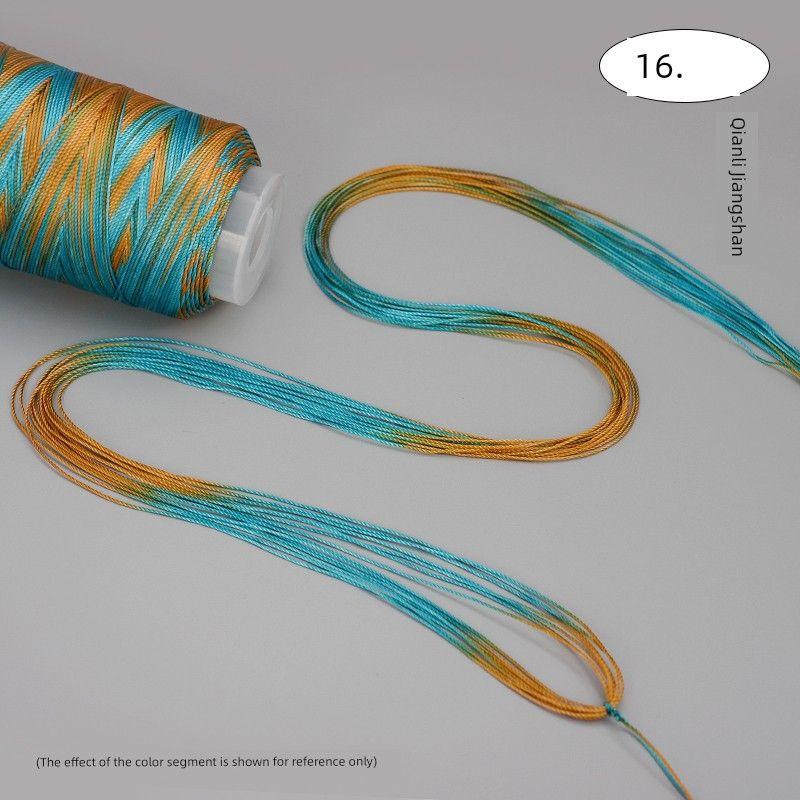 

Цветная веревка 12-прядная секционно окрашенная прядь градиентного цвета Цяньли Цзяншань Девять Пурпурных Огней Ручной работы Веревка-дракон Ремень для переноски Шнурок Emerald green(No. 16/Volume 1/Qianli Jiangshan)