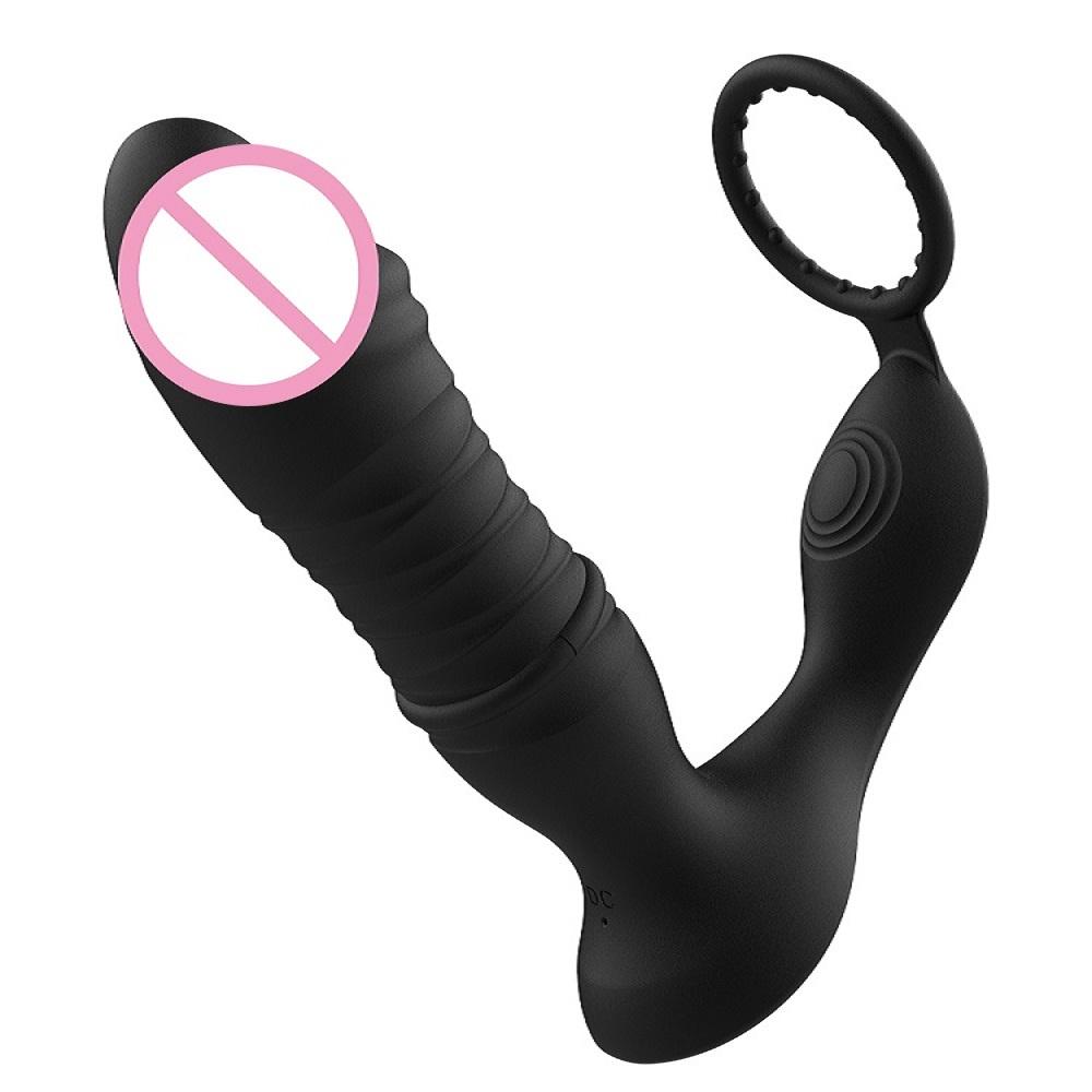 Telescopic Anal Butt Plug Vibrator Bluetooth App Control  Delay Ejaculation Penis Ring Prostate Massager Sex Toys for Men 18+