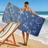 Space Doodles with Stars and Planets Design Beach towel quick-drying for travel outdoor sports jogging beach and swimming